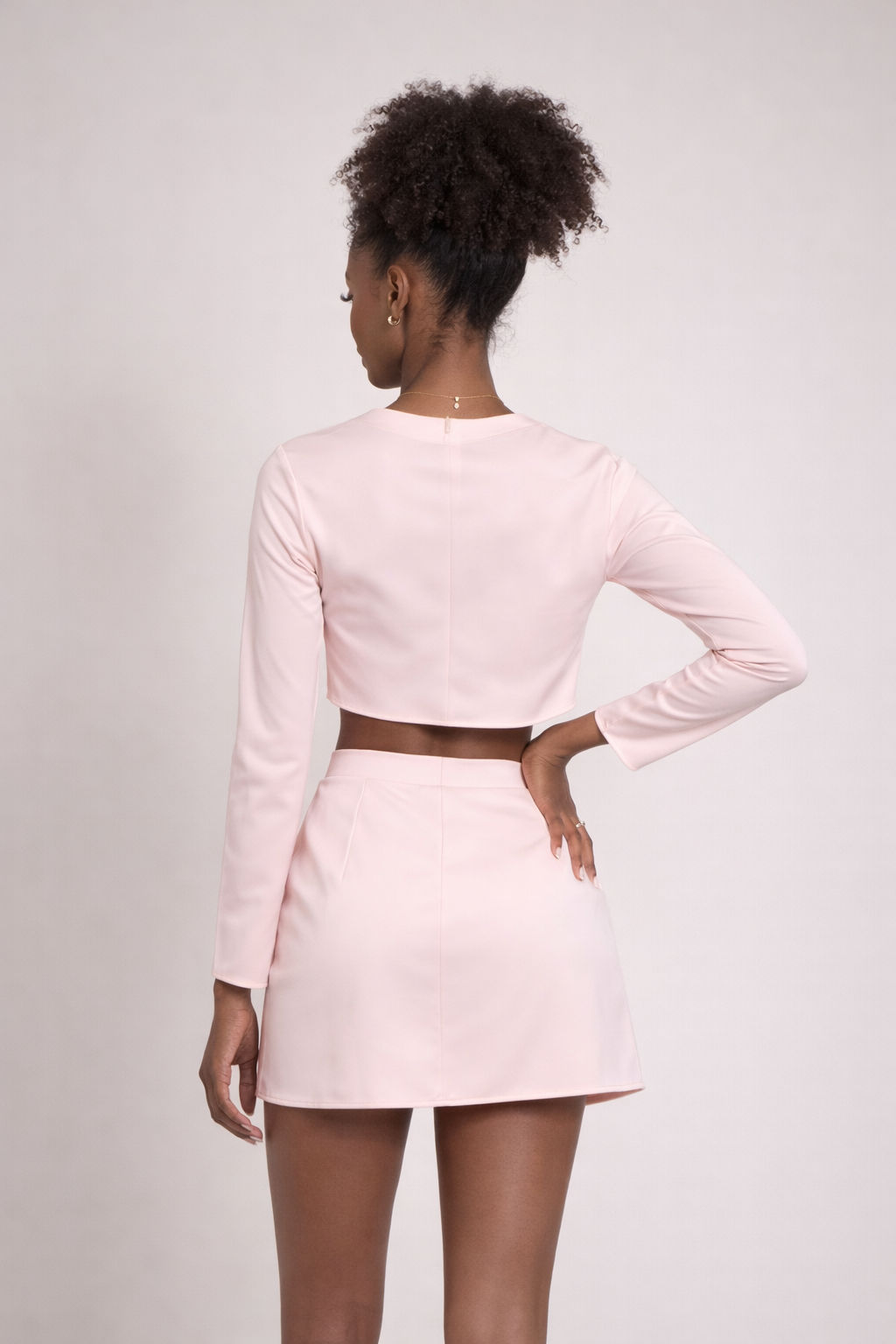 Pink Satin Long Sleeve Shirt