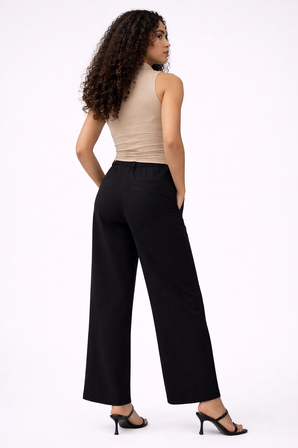 Black Ella Wide Leg Trouser