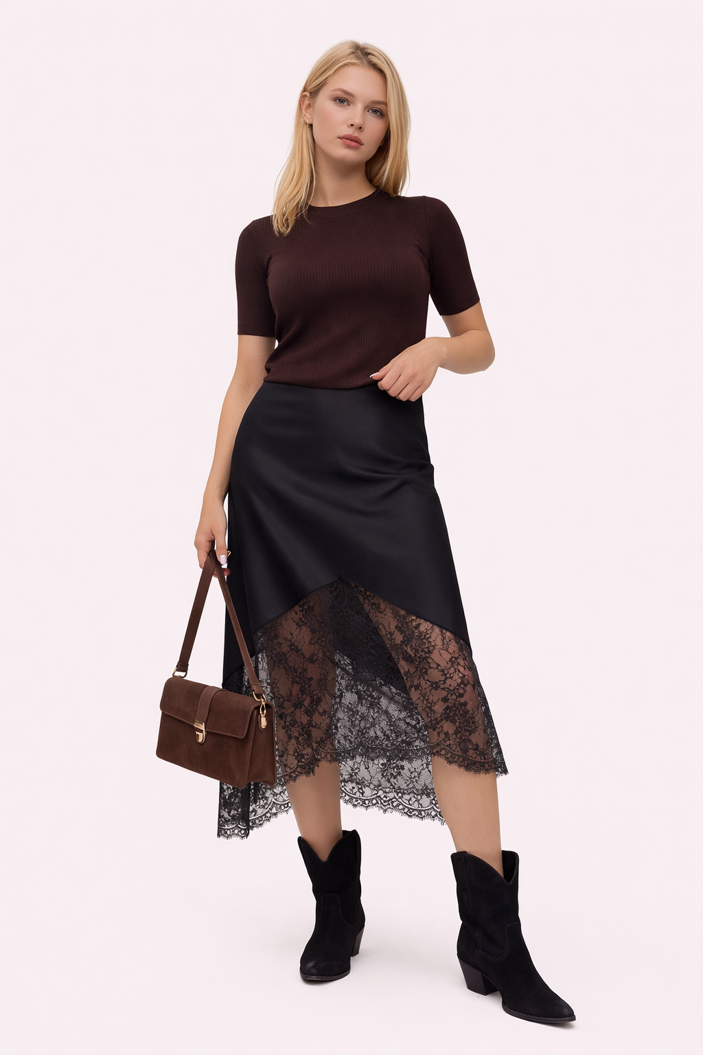 100% Wool Chocolate Nala Sculpted Tee