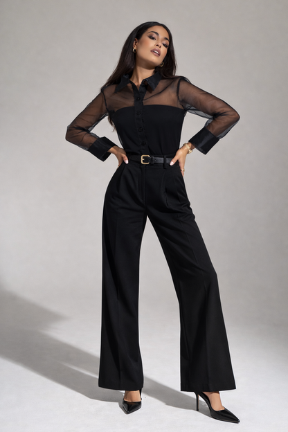 Black Luxury Organza Shirt