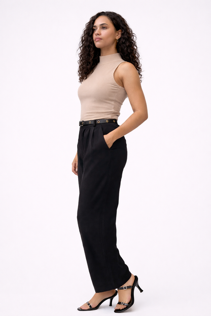 Black Ella Wide Leg Trouser
