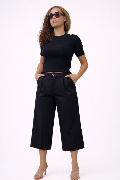 100% Wool Black Nala Sculpted Tee