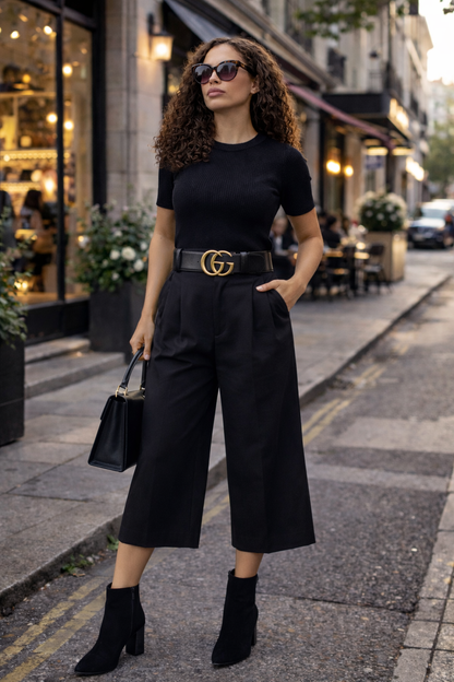 100% Wool Black Nala Sculpted Tee