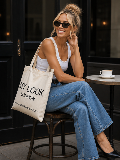 Beige Corduroy Tote Bag
