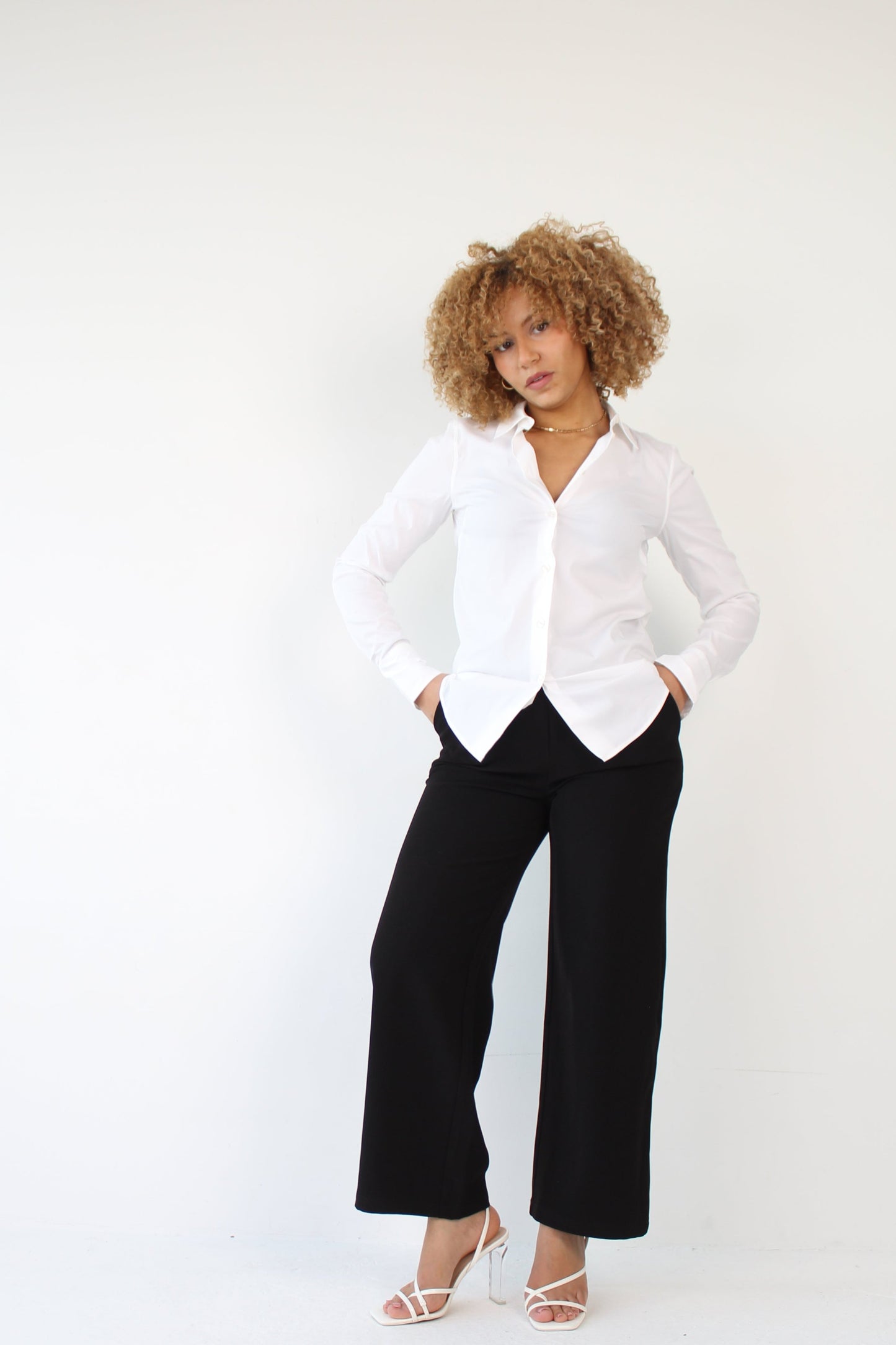 Black Ella Wide Leg Trouser