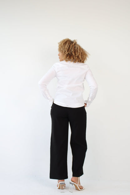 Black Ella Wide Leg Trouser