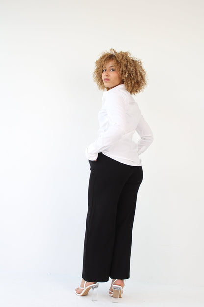 Black Ella Wide Leg Trouser